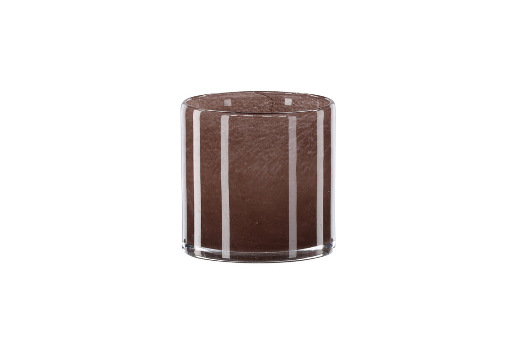 Glora ljuslykta 12x12 cm brun glas