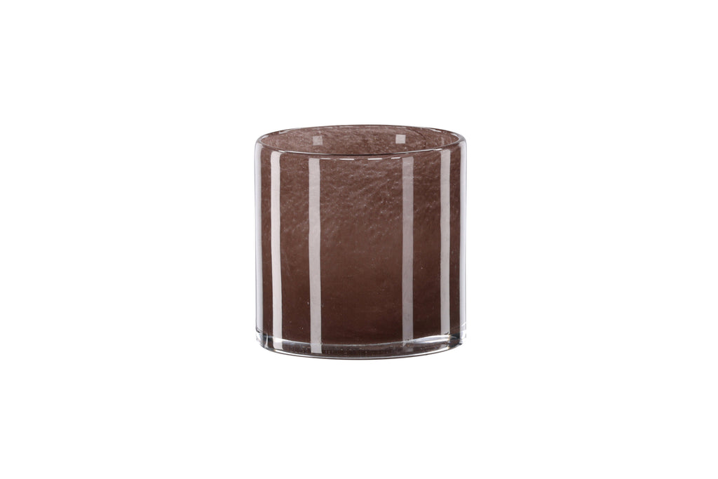 Glora ljuslykta 12x12 cm brun glas