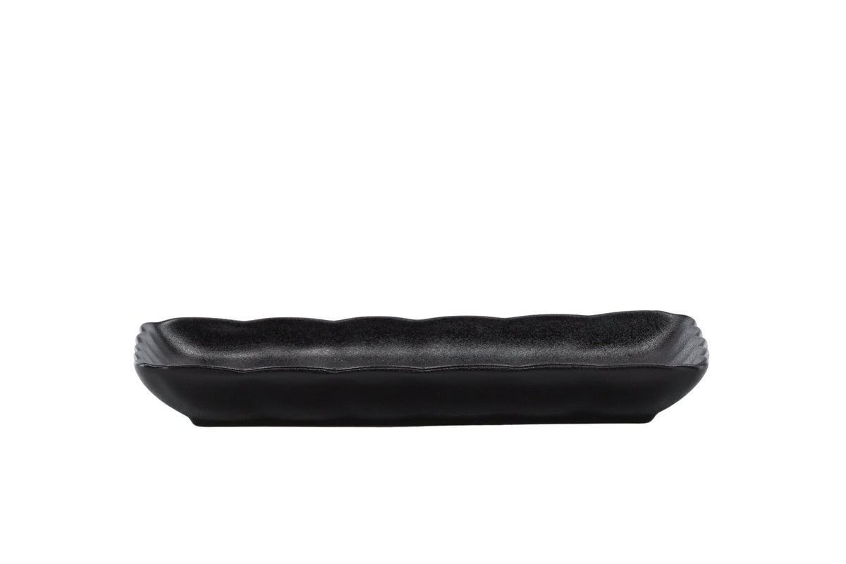 Wabi Sabi tallrik 2-pack 24x15x3 cm mattsvart porslin