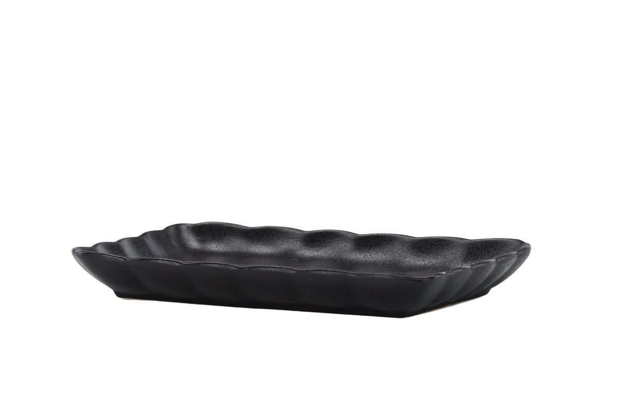 Wabi Sabi tallrik 2-pack 24x15x3 cm mattsvart porslin
