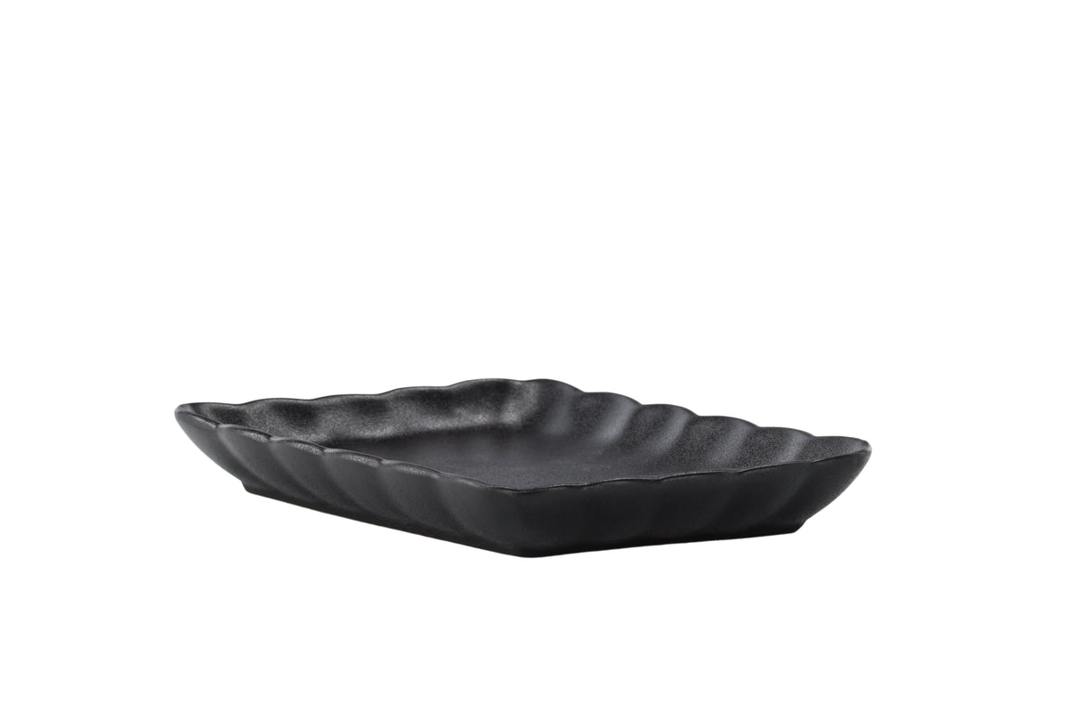 Wabi Sabi tallrik 2-pack 24x15x3 cm mattsvart porslin