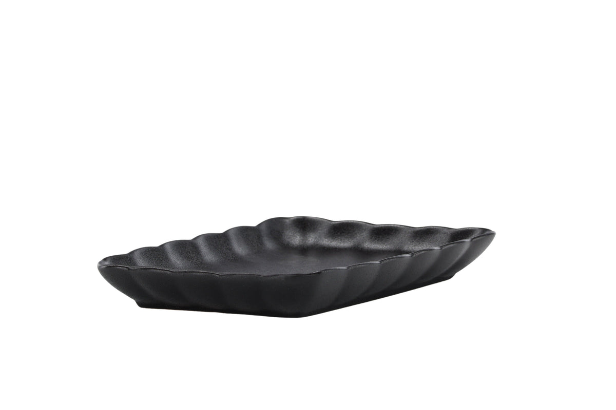 Wabi Sabi tallrik 2-pack 24x15x3 cm mattsvart porslin