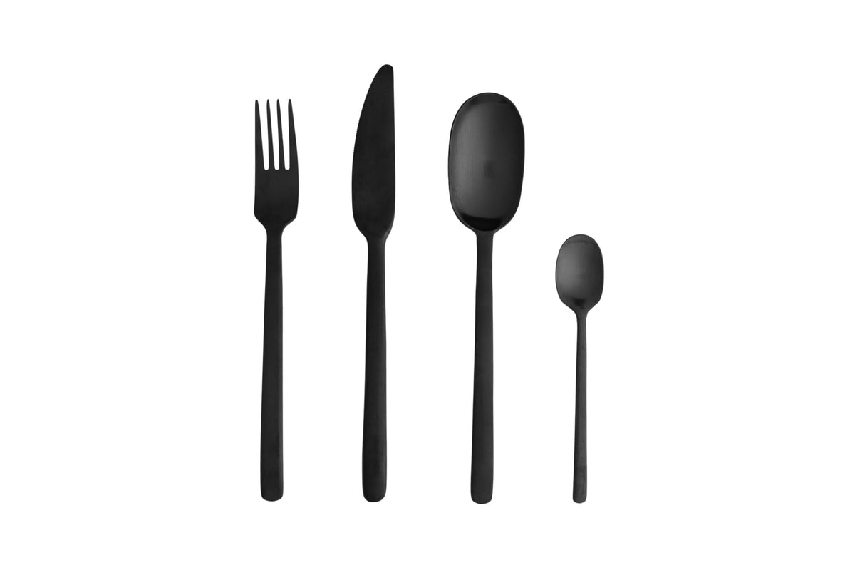 Wabi Sabi bestickset 24 delar mattsvart