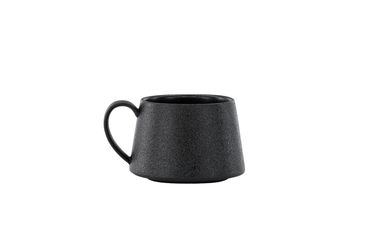Wabi Sabi kaffekoppar 2-pack 8x10 cm (höjd 7 cm) mattsvarta