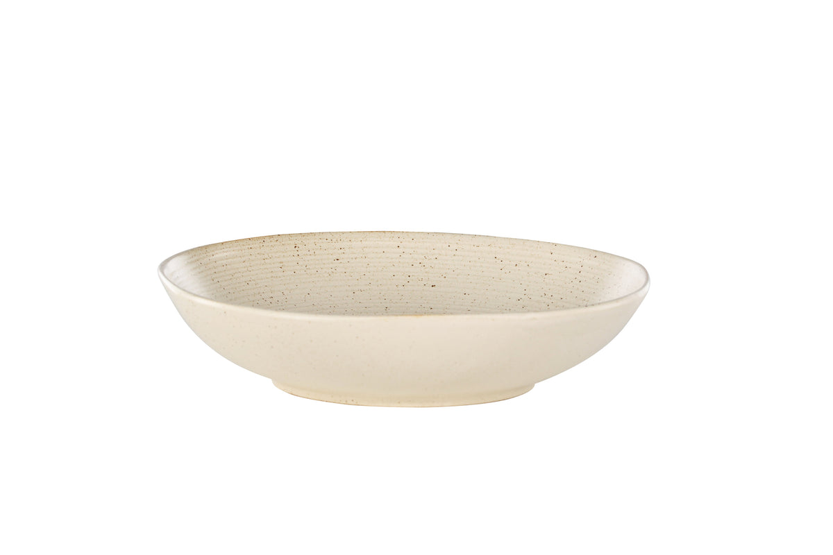 Active skål 2-pack 22x5 cm beige med svarta prickar