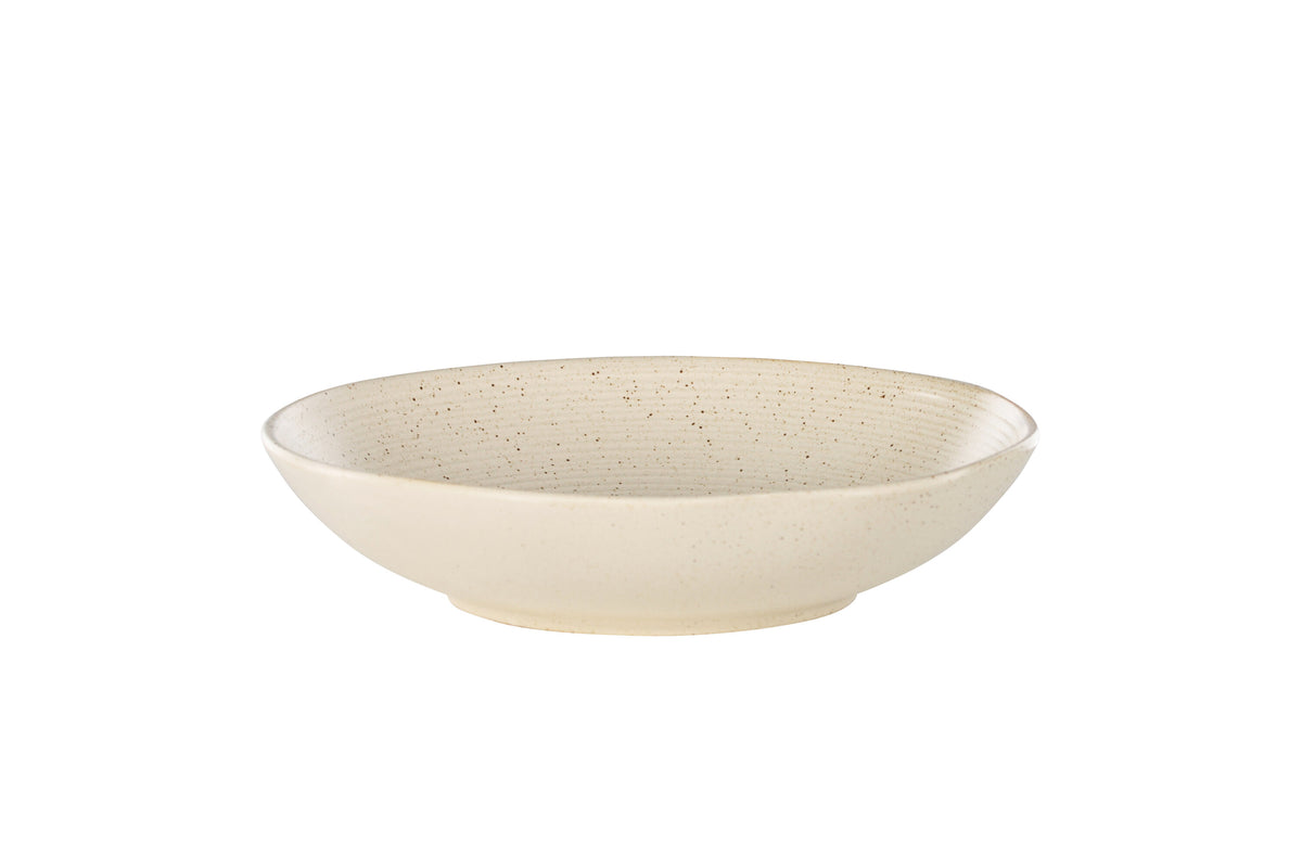 Active skål 2-pack 22x5 cm beige med svarta prickar