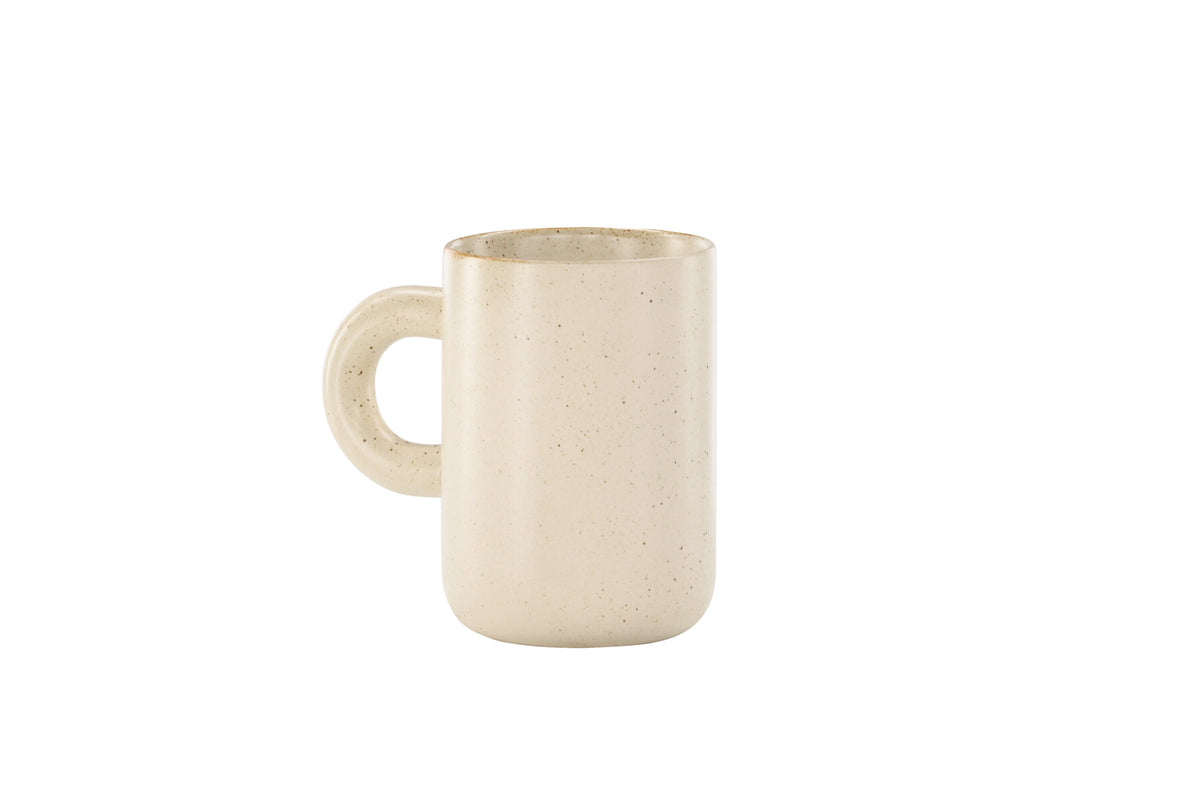 Active kaffekopp 2-pack 7x11 cm beige med svarta prickar