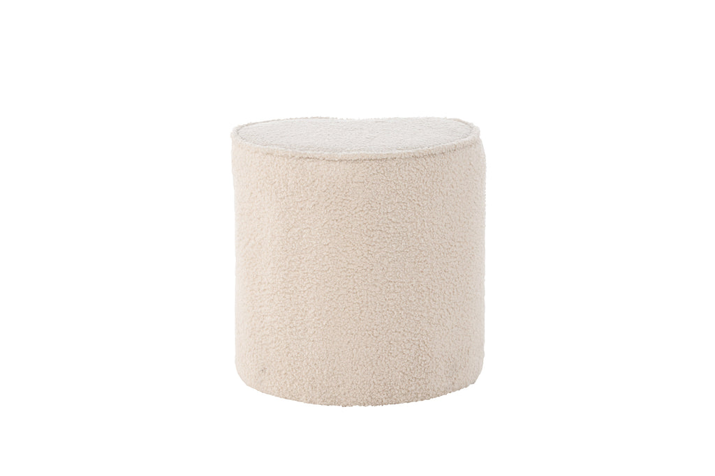 Heart sittpuff för barn beige teddy