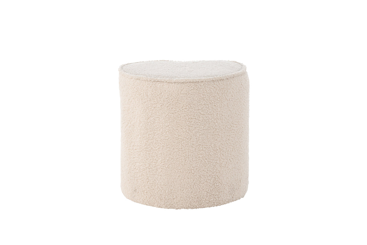 Heart sittpuff för barn beige teddy