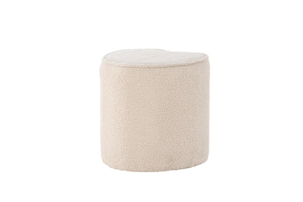 Heart sittpuff för barn beige teddy