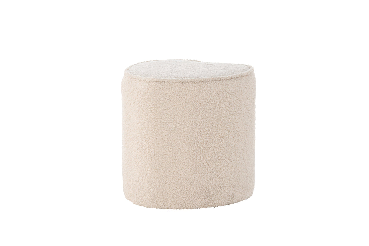 Heart sittpuff för barn beige teddy