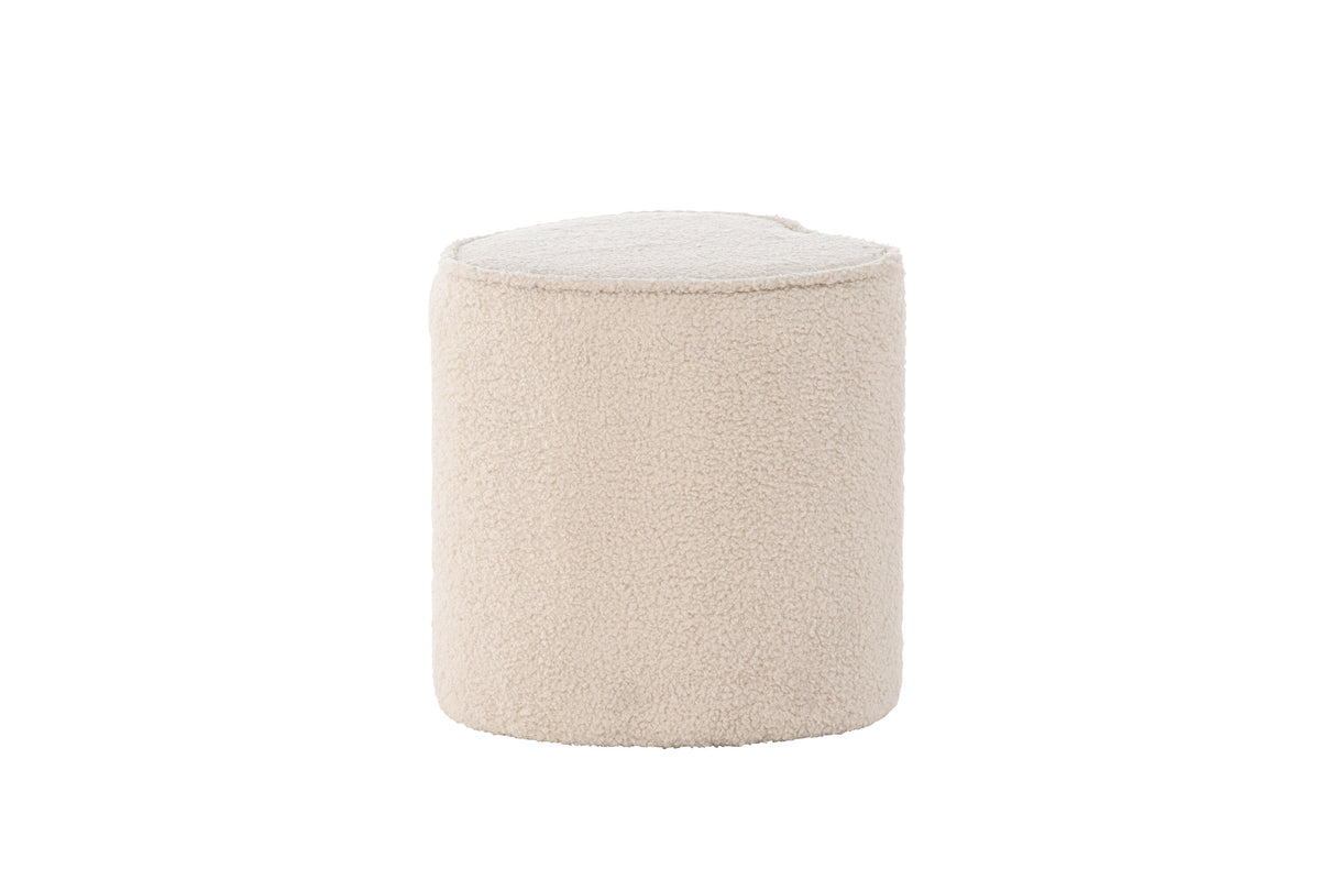 Heart sittpuff för barn beige teddy