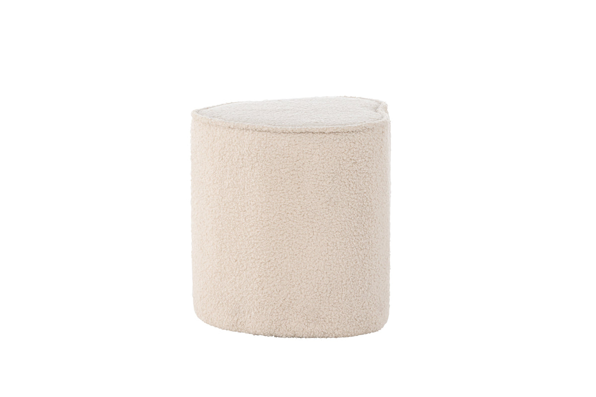 Heart sittpuff för barn beige teddy