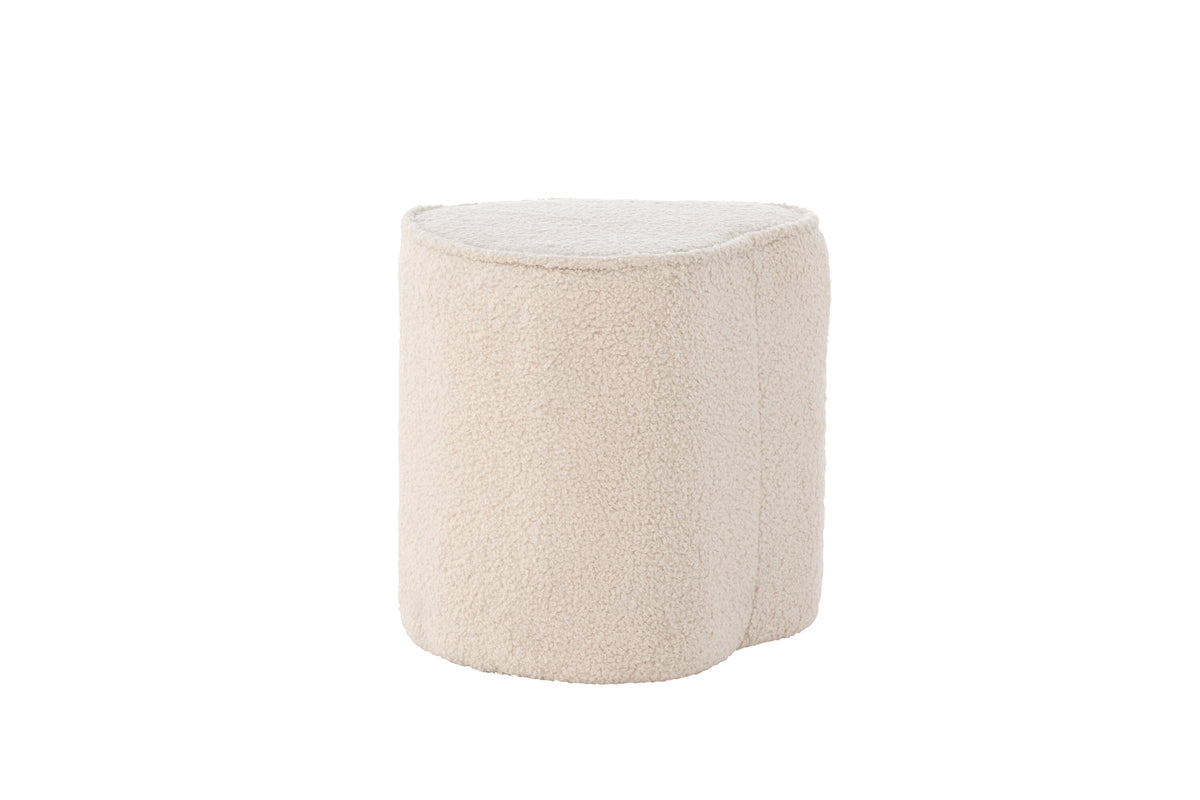 Heart sittpuff för barn beige teddy