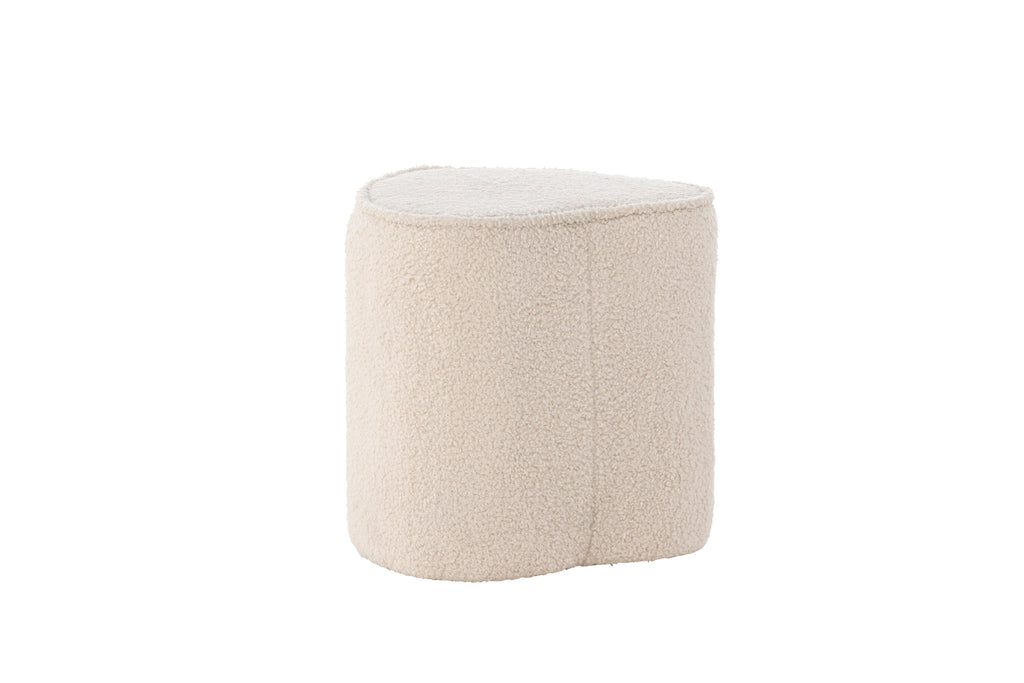 Heart sittpuff för barn beige teddy