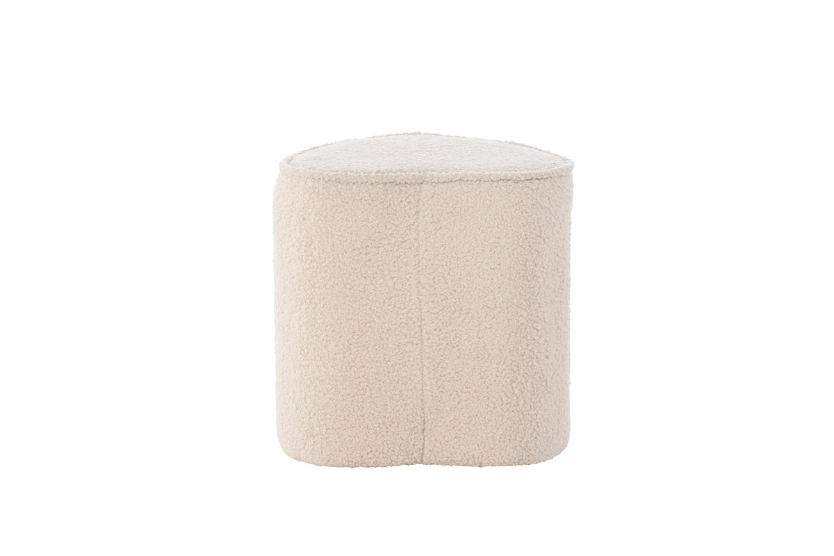 Heart sittpuff för barn beige teddy