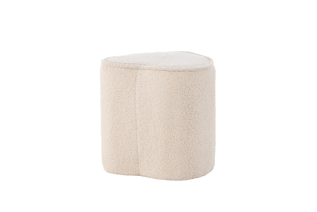 Heart sittpuff för barn beige teddy