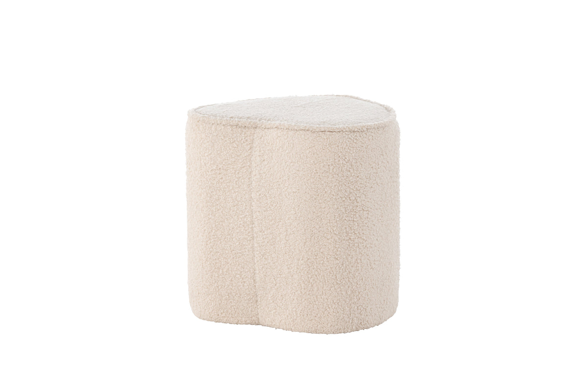 Heart sittpuff för barn beige teddy