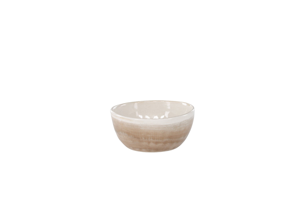 Jublie skål 2-pack 9x4 cm beige stengods