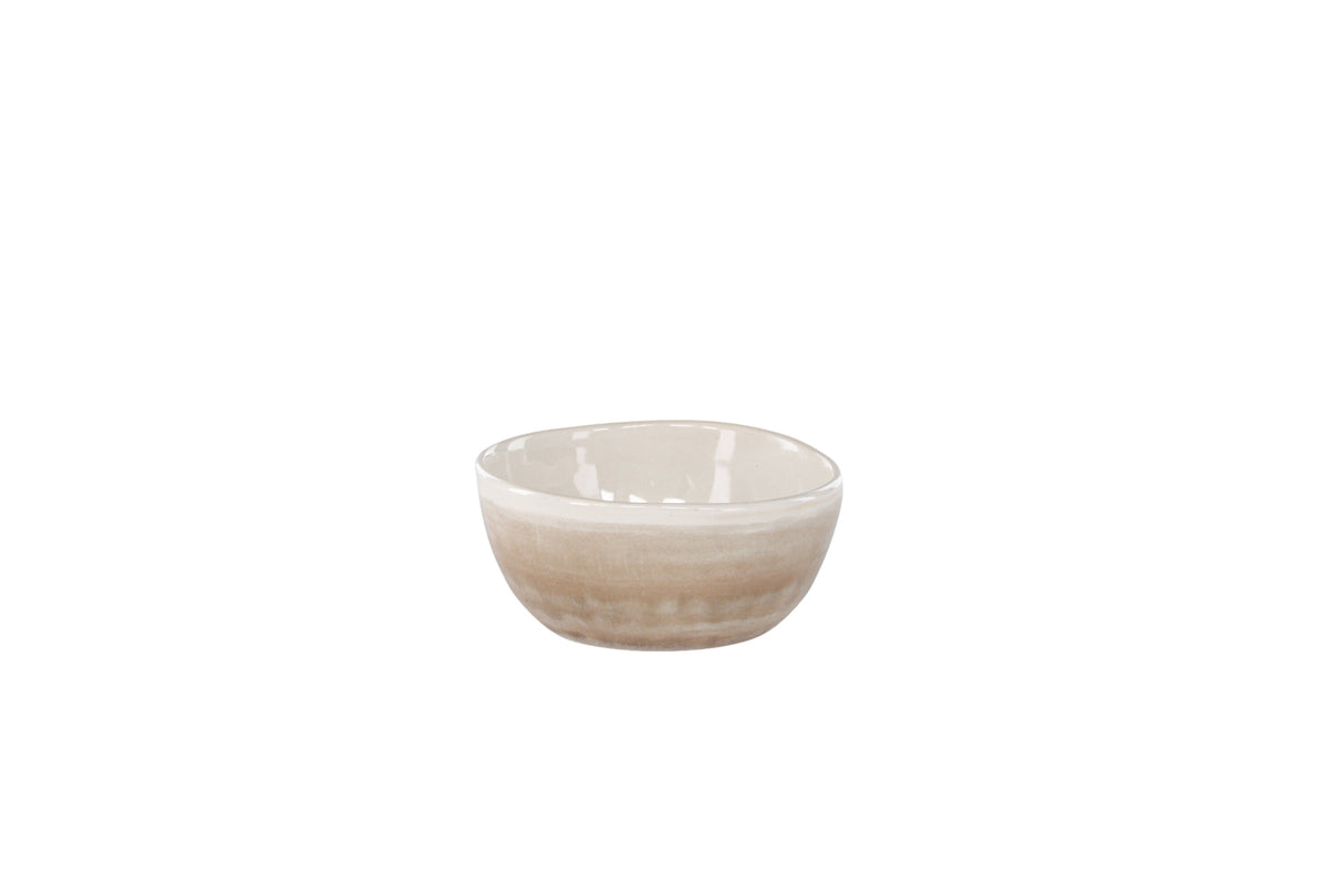 Jublie skål 2-pack 9x4 cm beige stengods