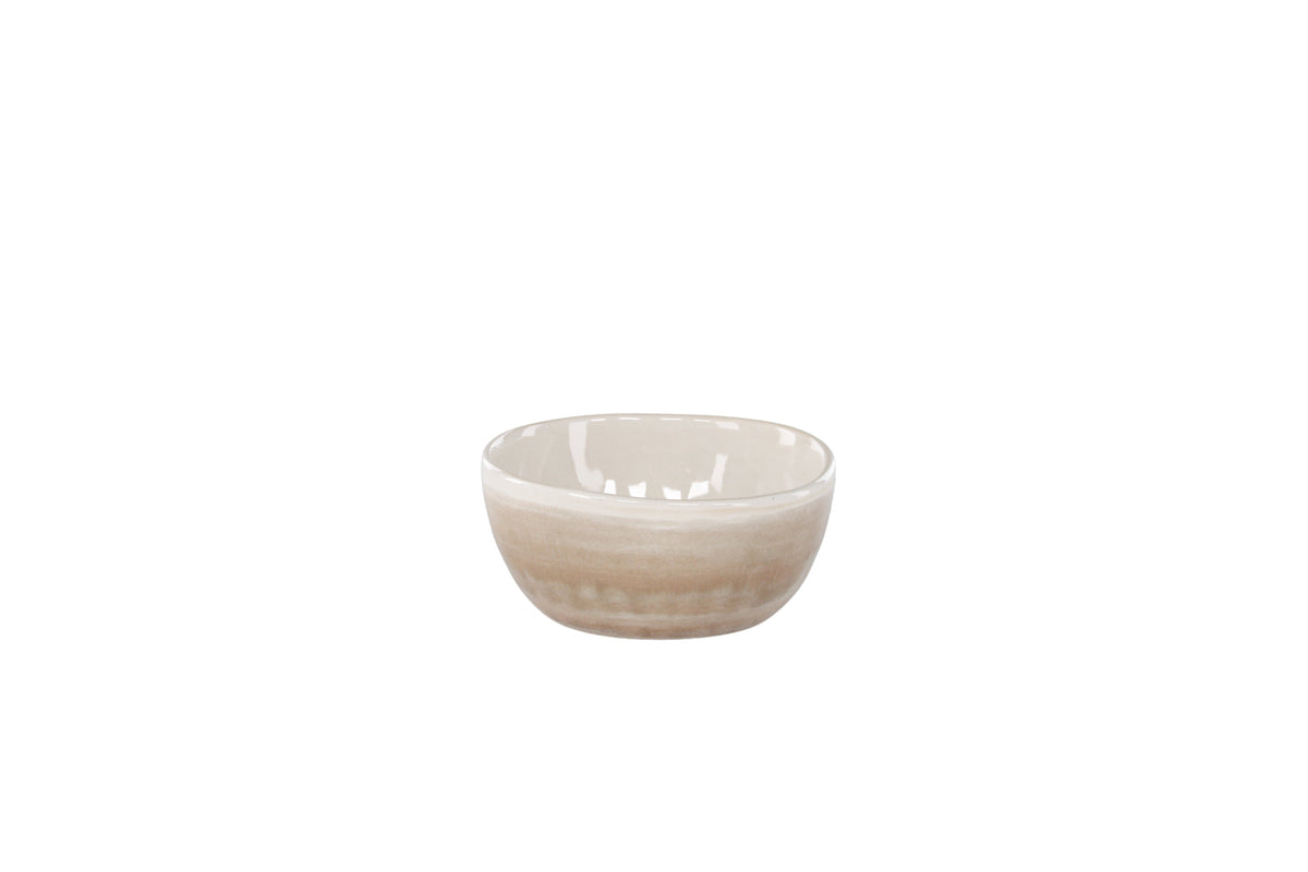 Jublie skål 2-pack 9x4 cm beige stengods