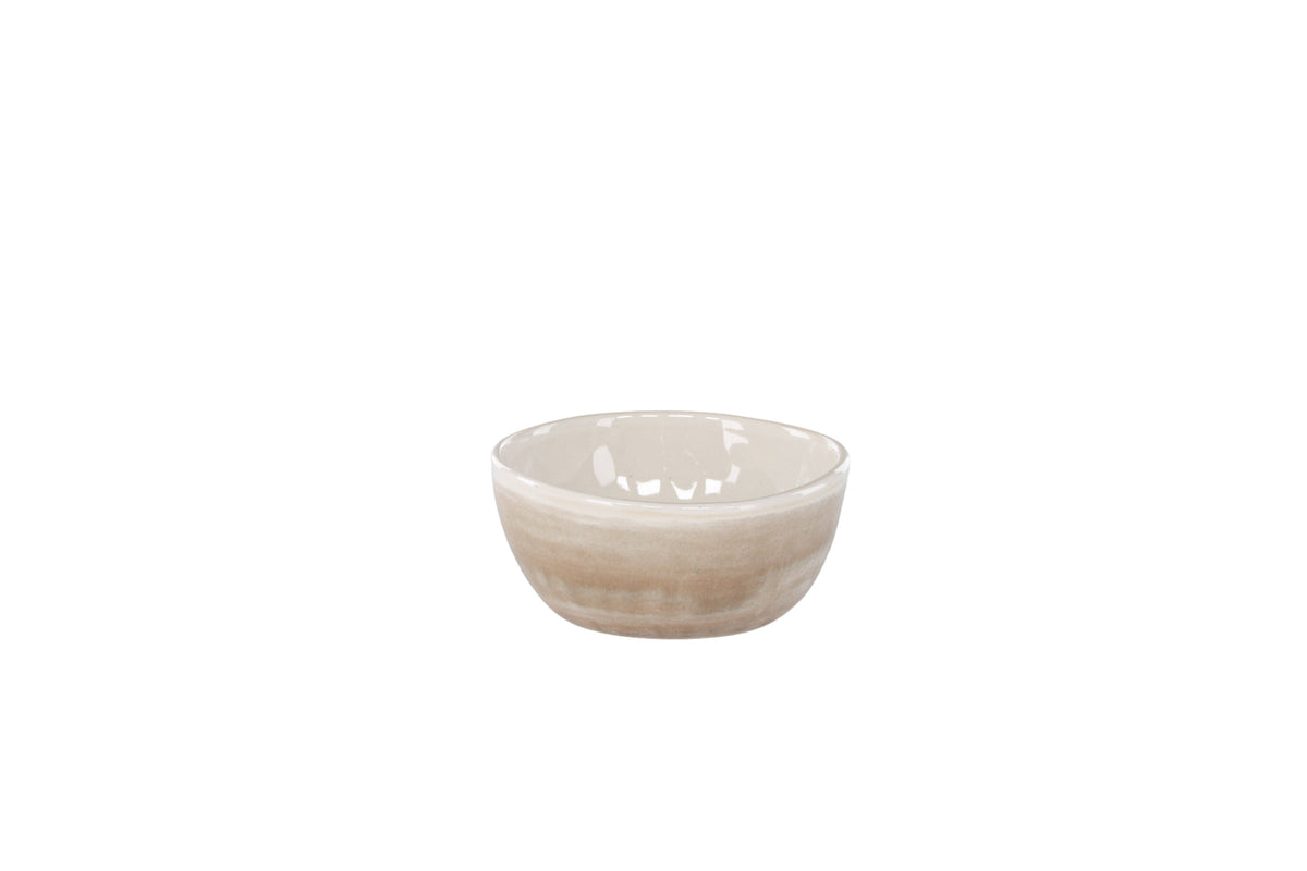 Jublie skål 2-pack 9x4 cm beige stengods