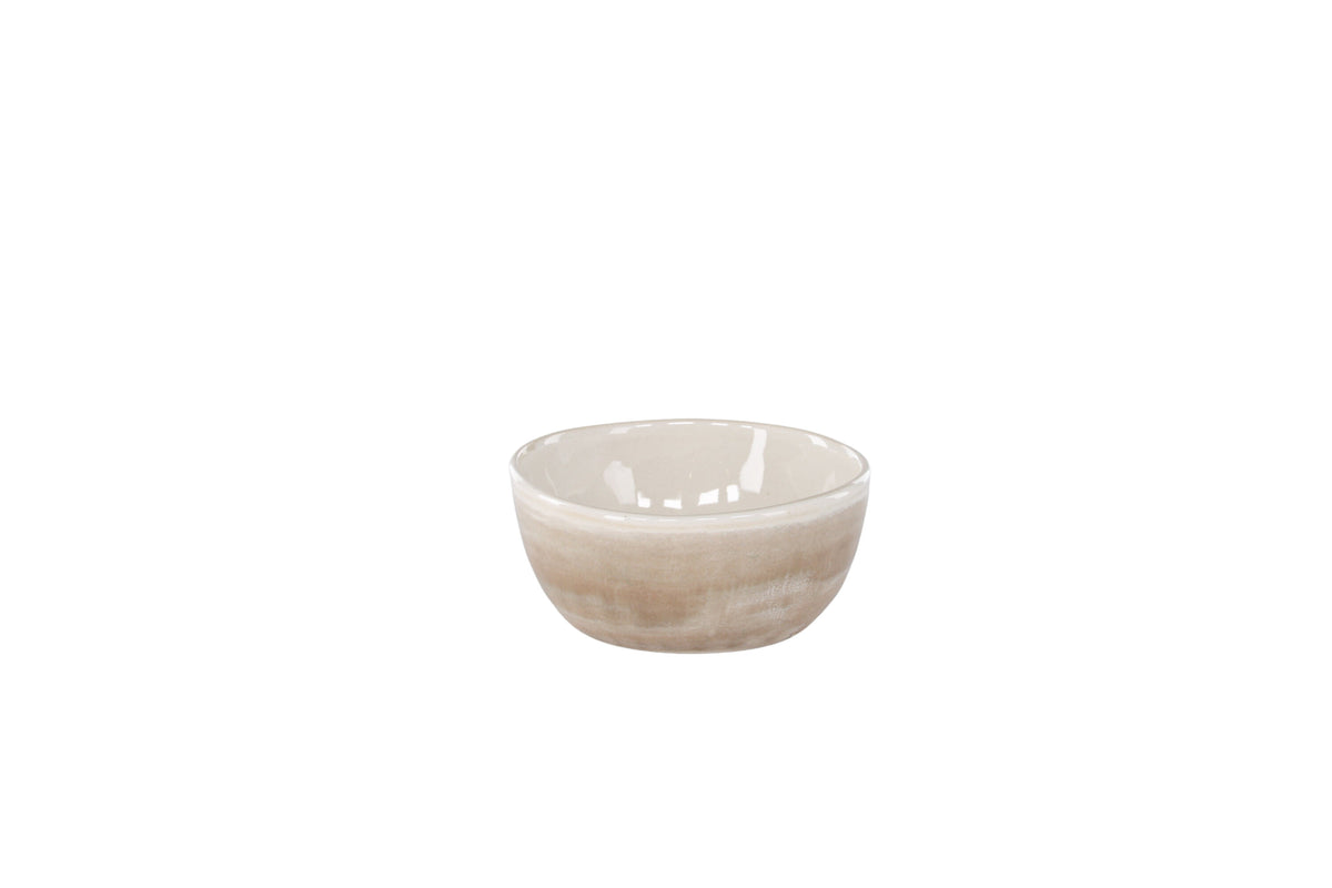 Jublie skål 2-pack 9x4 cm beige stengods