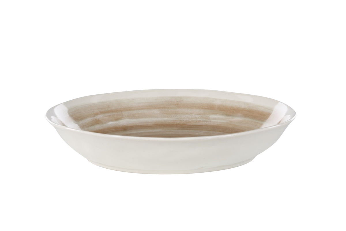 Jublie skål 2-pack 33x6 cm beige stengods