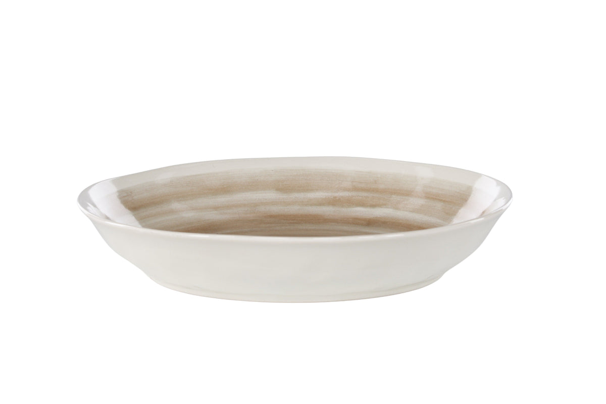 Jublie skål 2-pack 33x6 cm beige stengods