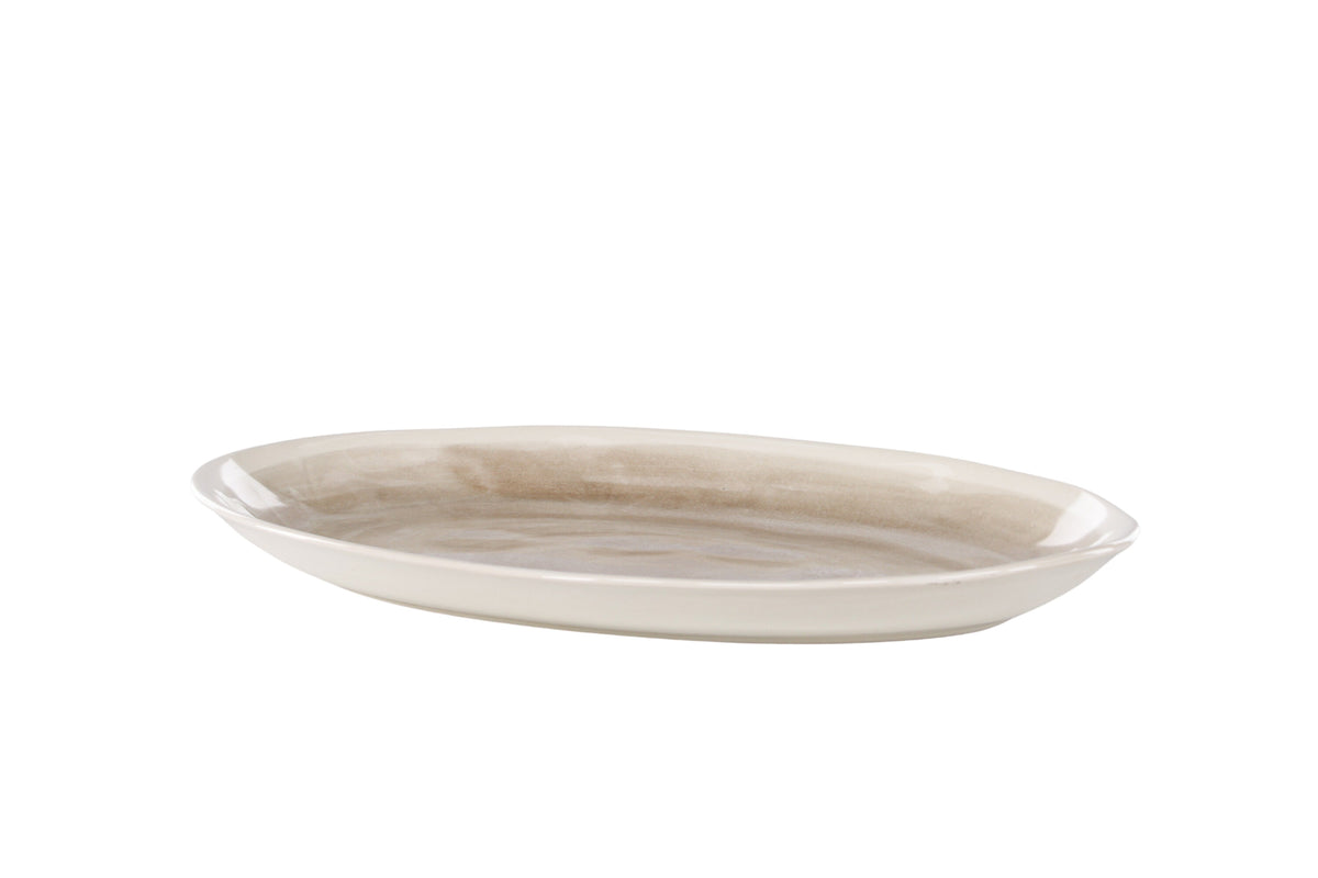 Jublie tallrik 2-pack 36x24x3 cm beige stengods