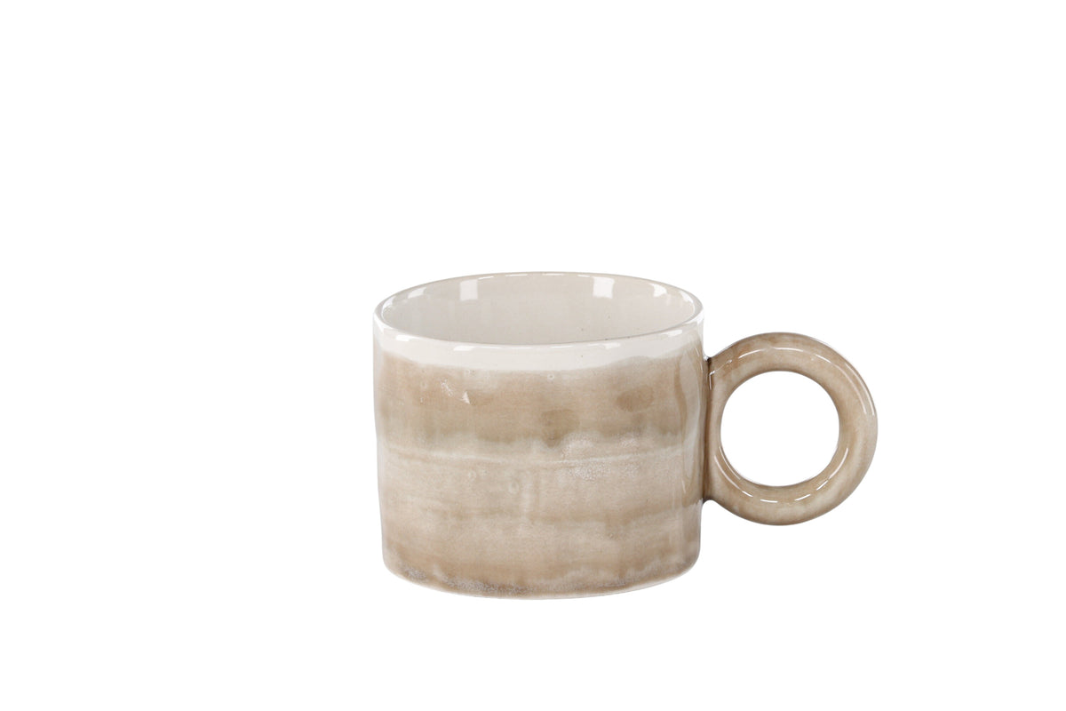 Jublie kaffekopp 2-pack 10x8 cm (höjd 8 cm) beige stengods