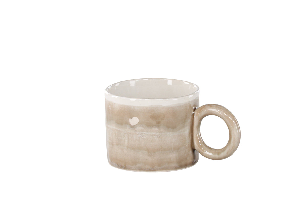 Jublie kaffekopp 2-pack 10x8 cm (höjd 8 cm) beige stengods