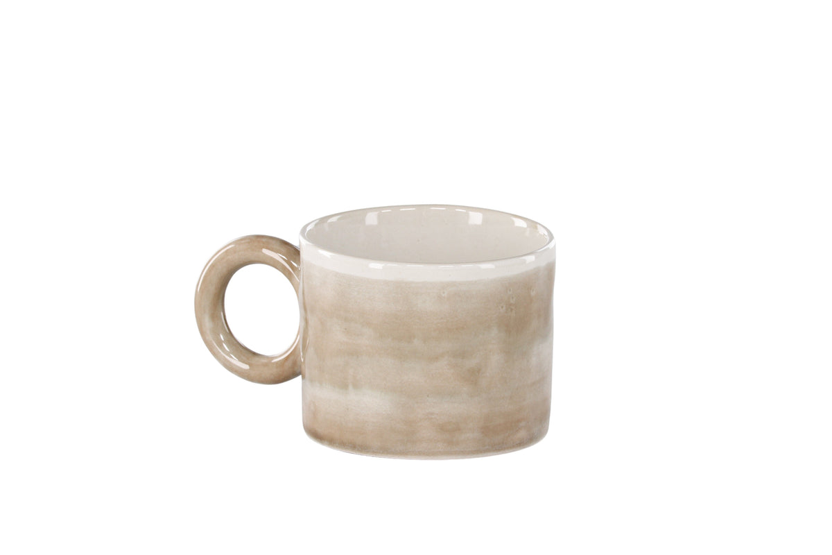 Jublie kaffekopp 2-pack 10x8 cm (höjd 8 cm) beige stengods
