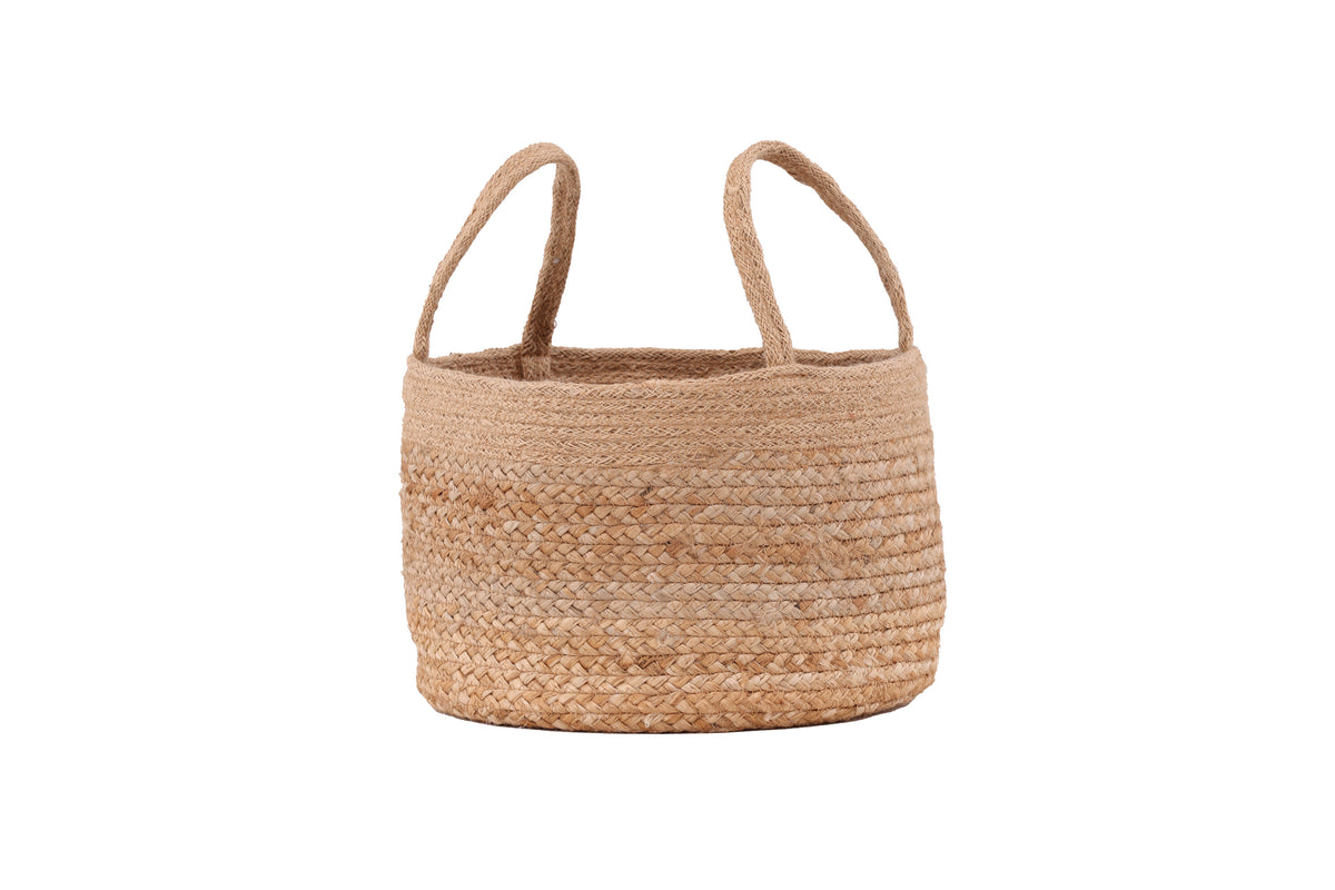 Mumbai rund korg 24xØ32 cm naturfärgad jute