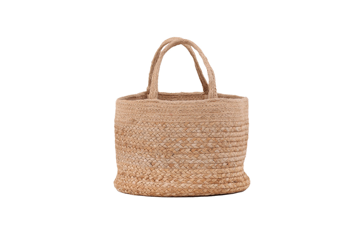 Mumbai rund korg 24xØ32 cm naturfärgad jute