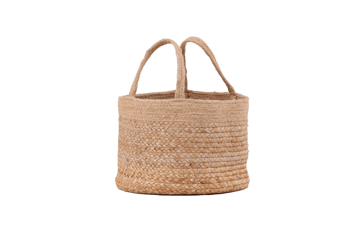 Mumbai rund korg 24xØ32 cm naturfärgad jute