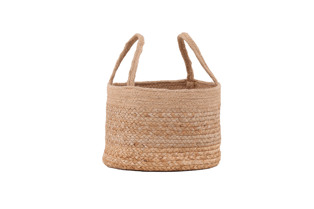 Mumbai rund korg 24xØ32 cm naturfärgad jute
