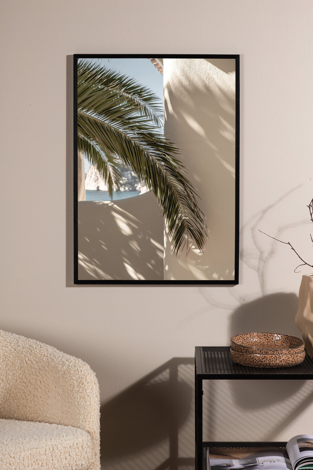 Palmleaf affisch 21x30 cm beige