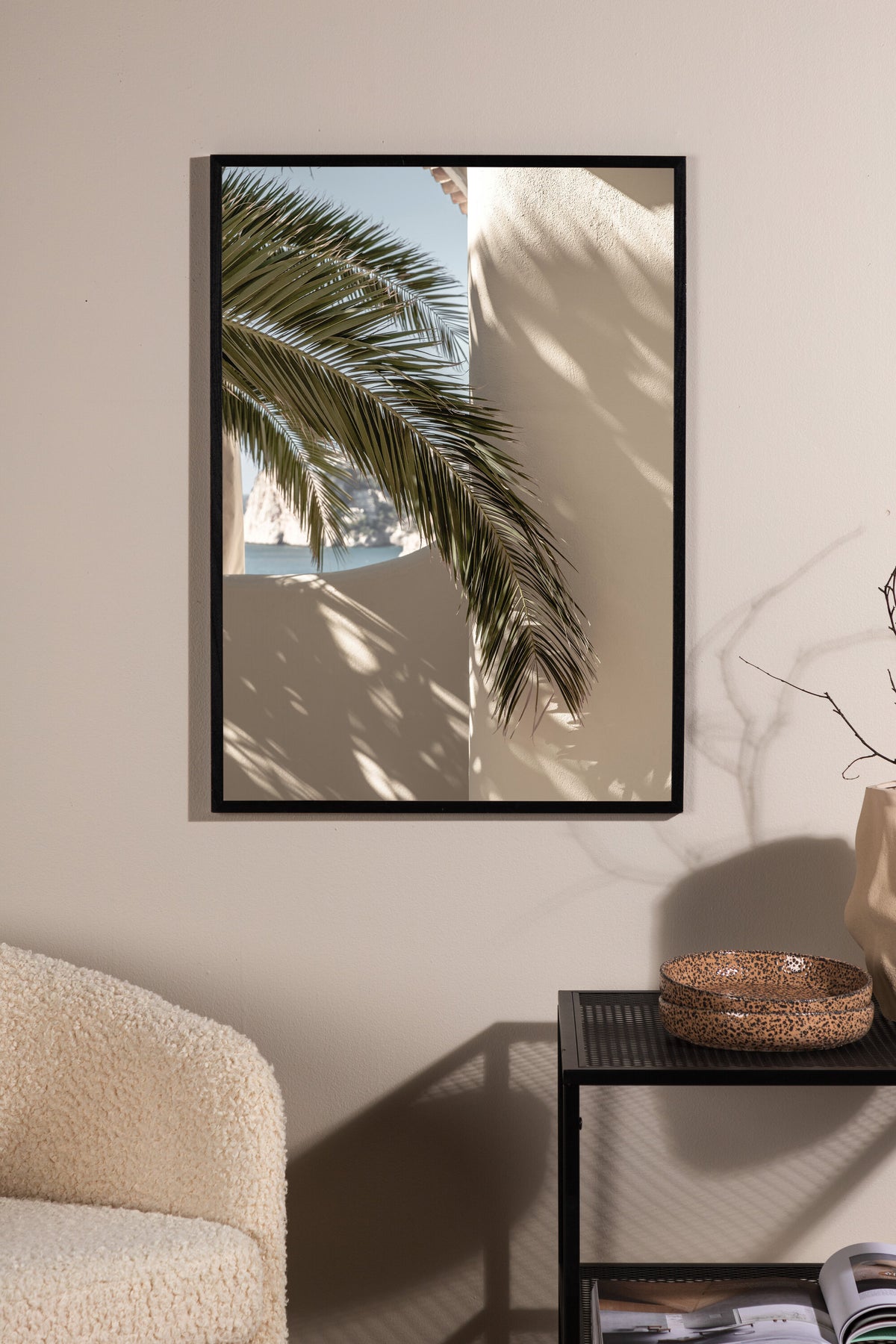 Palmleaf affisch 21x30 cm beige