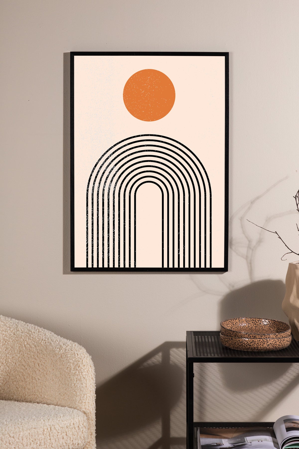 Tempel affisch 21x30 cm beige