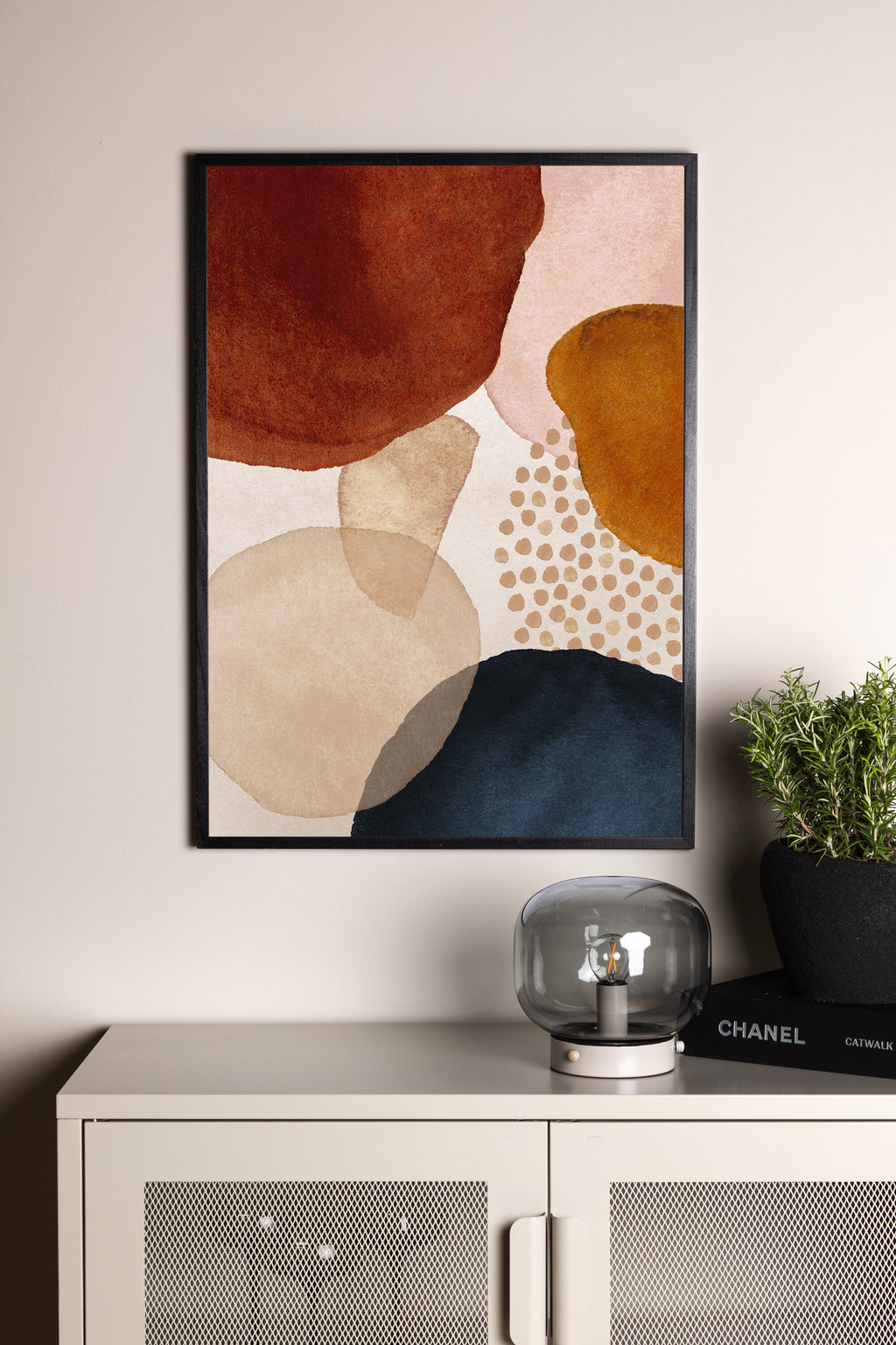 Circles affisch 21x30 cm beige