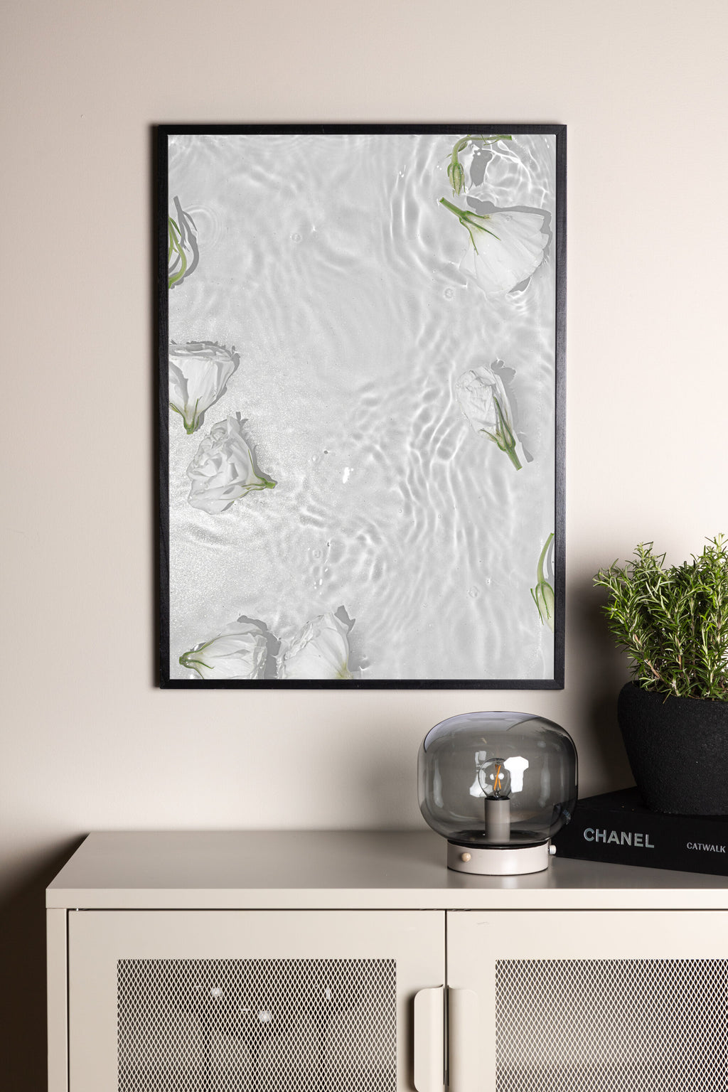 White Roses affisch 21x30 cm vit