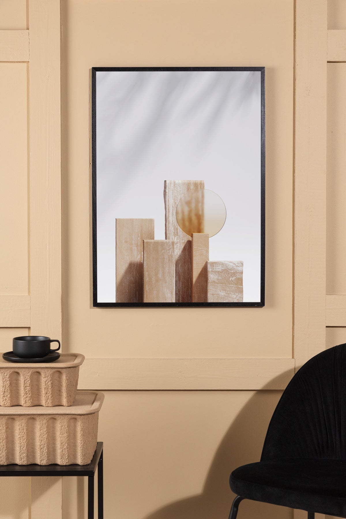 Wooden Blocks affisch 50x70 cm beige