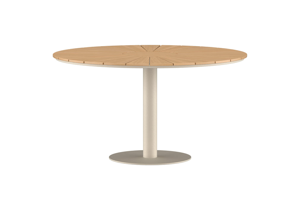 Croft runt matbord Ø120 cm beige aluminium/teak