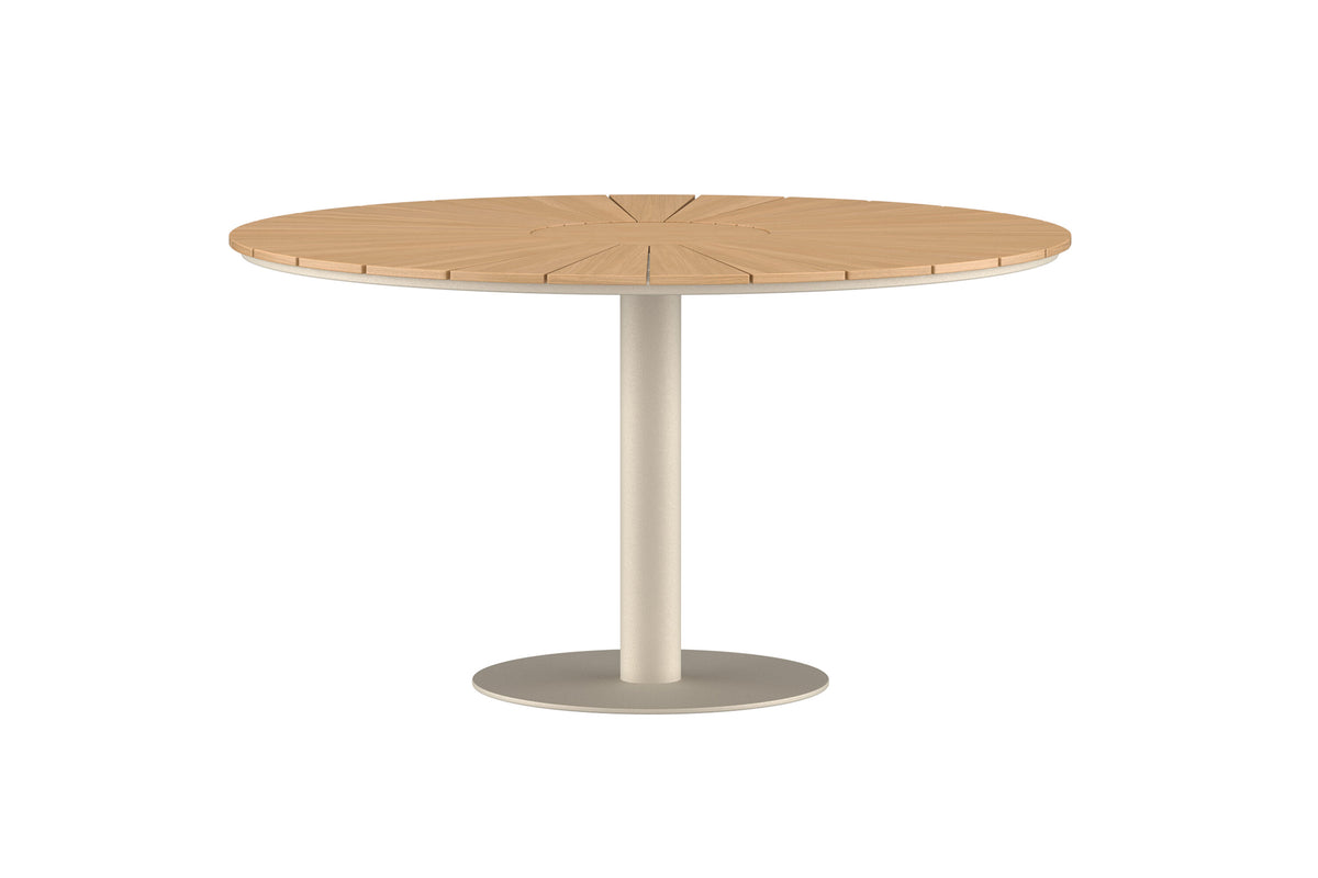 Croft runt matbord Ø120 cm beige aluminium/teak