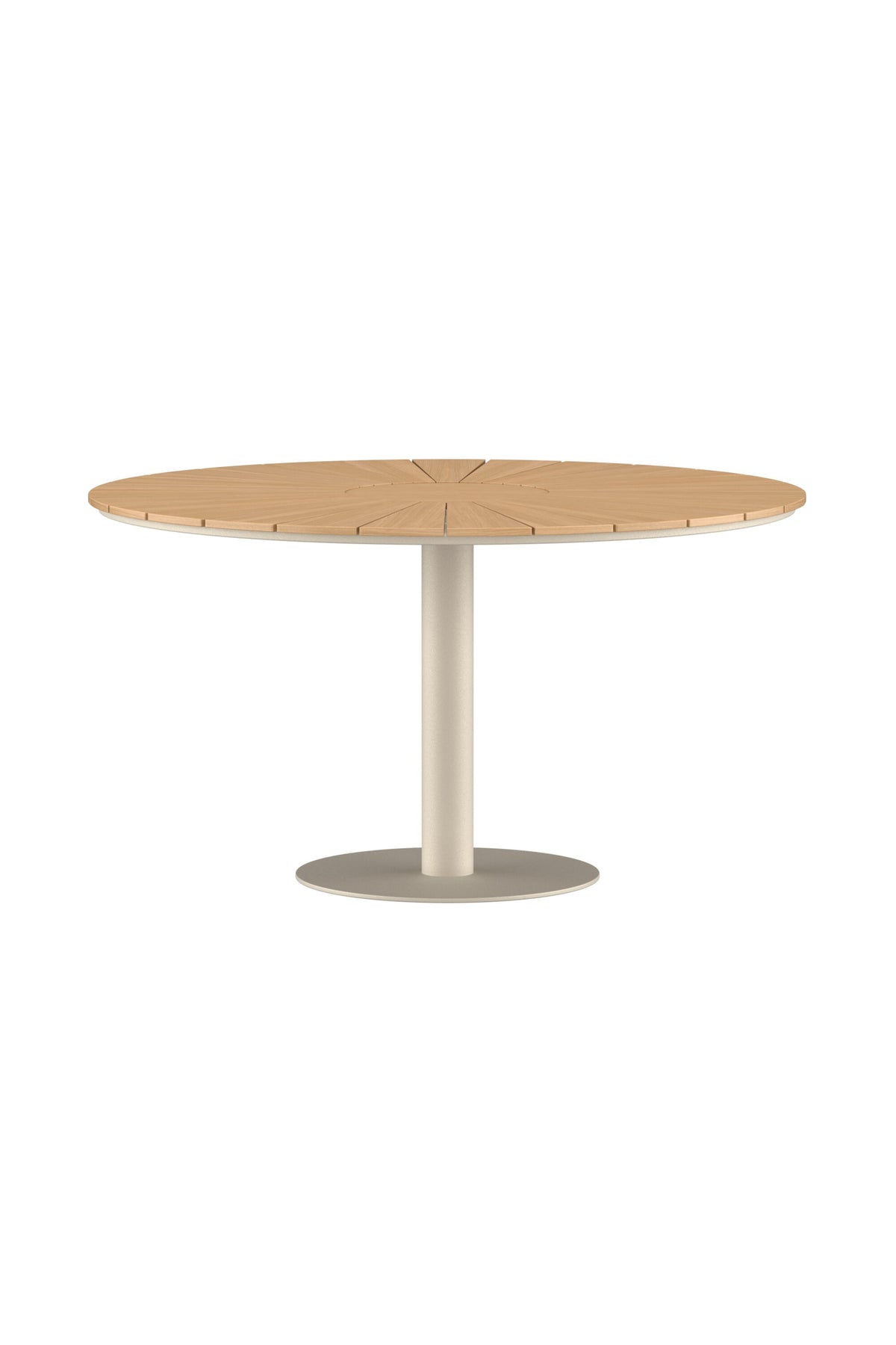 Croft runt matbord Ø120 cm beige aluminium/teak