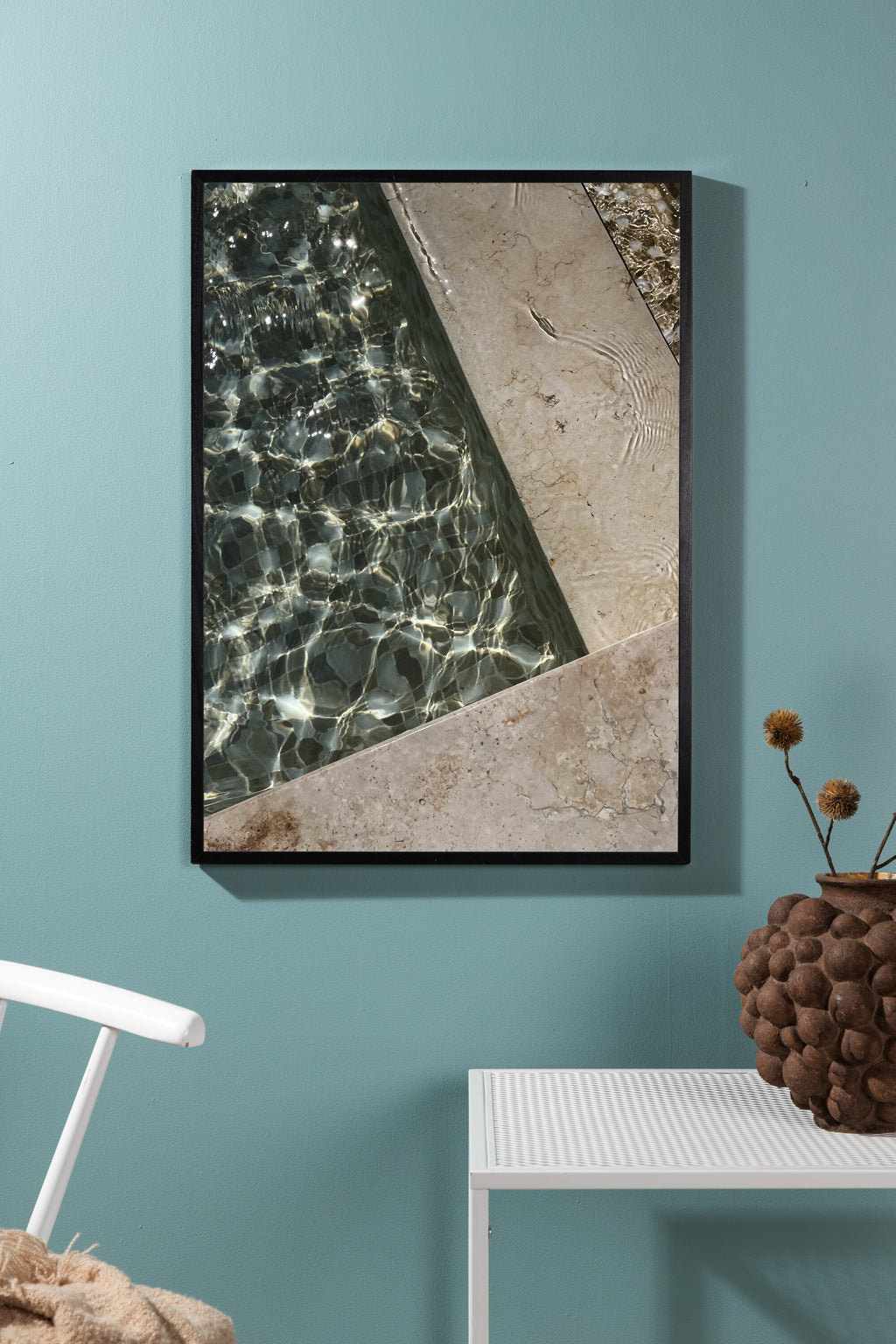 Pool affisch 21x30 cm beige