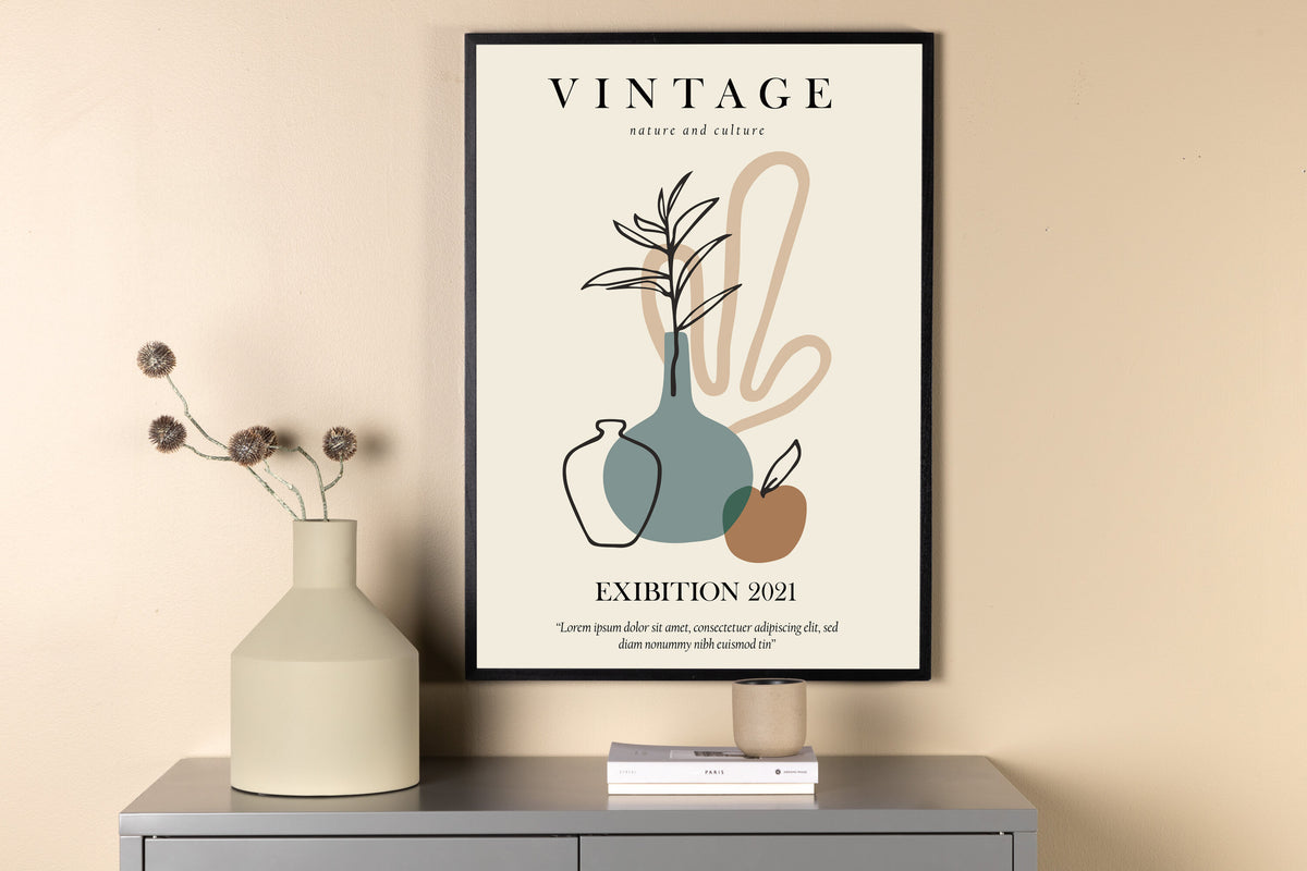 Vintage affisch 21x30 cm beige