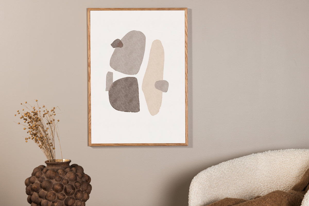 Shapes affisch 30x40 cm svart och vit