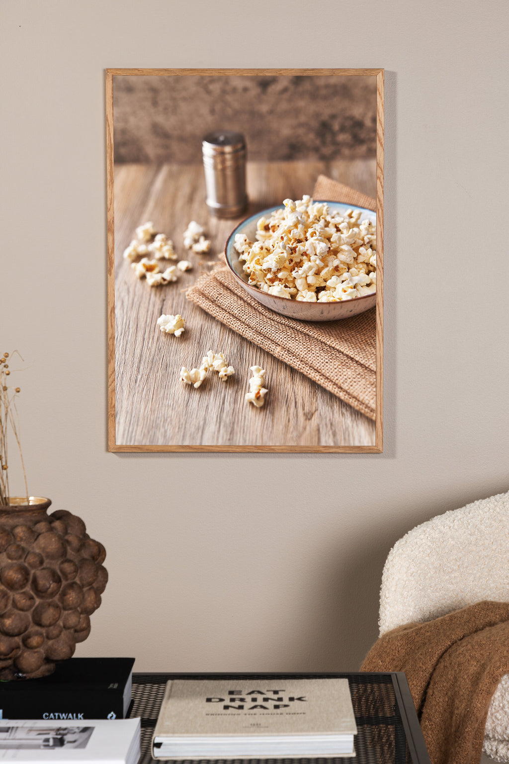 Popcorn affisch 30x40 cm beige